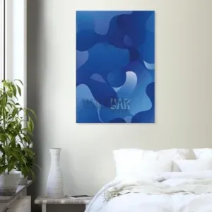 Toile imprimée peinture abstraite "Fluide bleu"