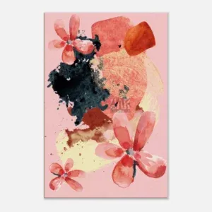 Tableau abstrait grand format fusion florale