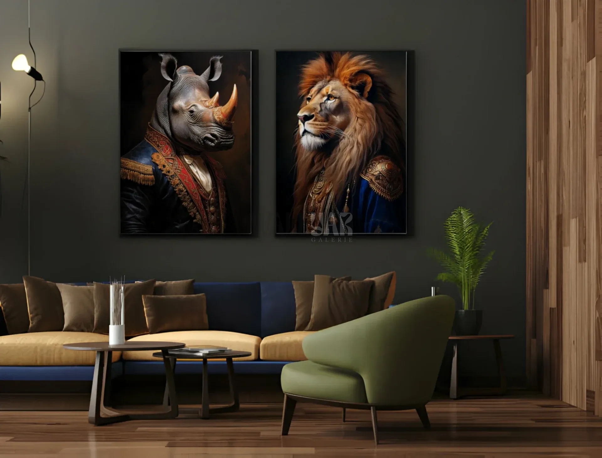 Peintures Surrealistes Rhino Lion